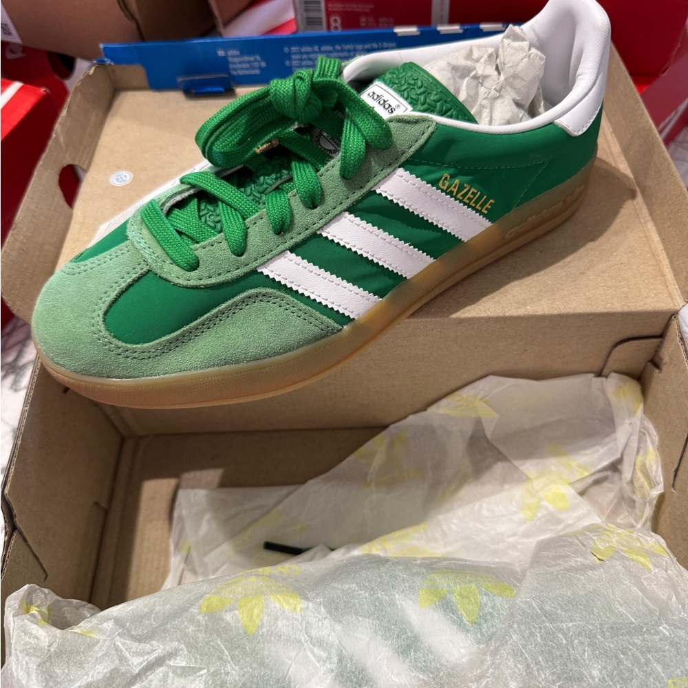 Adidas Gazelle Classic Green and White Shoes